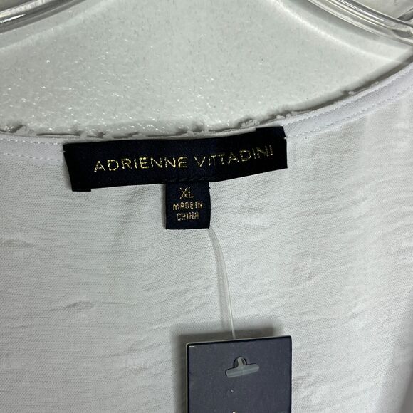 Adrienne Vittadini White Puff Sleeve V-neck Eyelet Shift Dress XL NWT - Picture 5 of 10